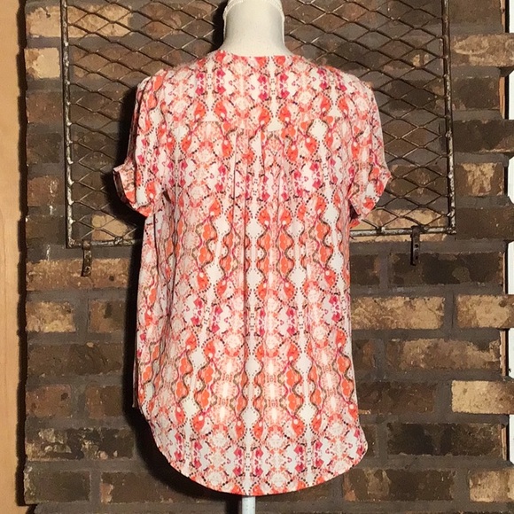 Daniel Rainn hi low blouse watercolor peach M - Picture 4 of 6